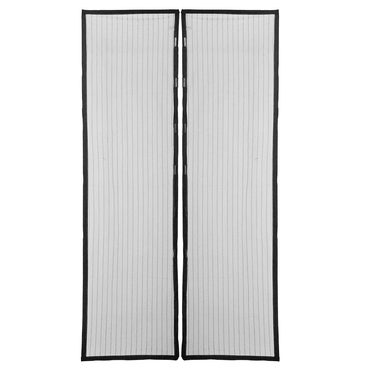 1.9x1m Magic Magnets Mesh Net Hands Free Anti Mosquito Screen Bug Door Curtain Black