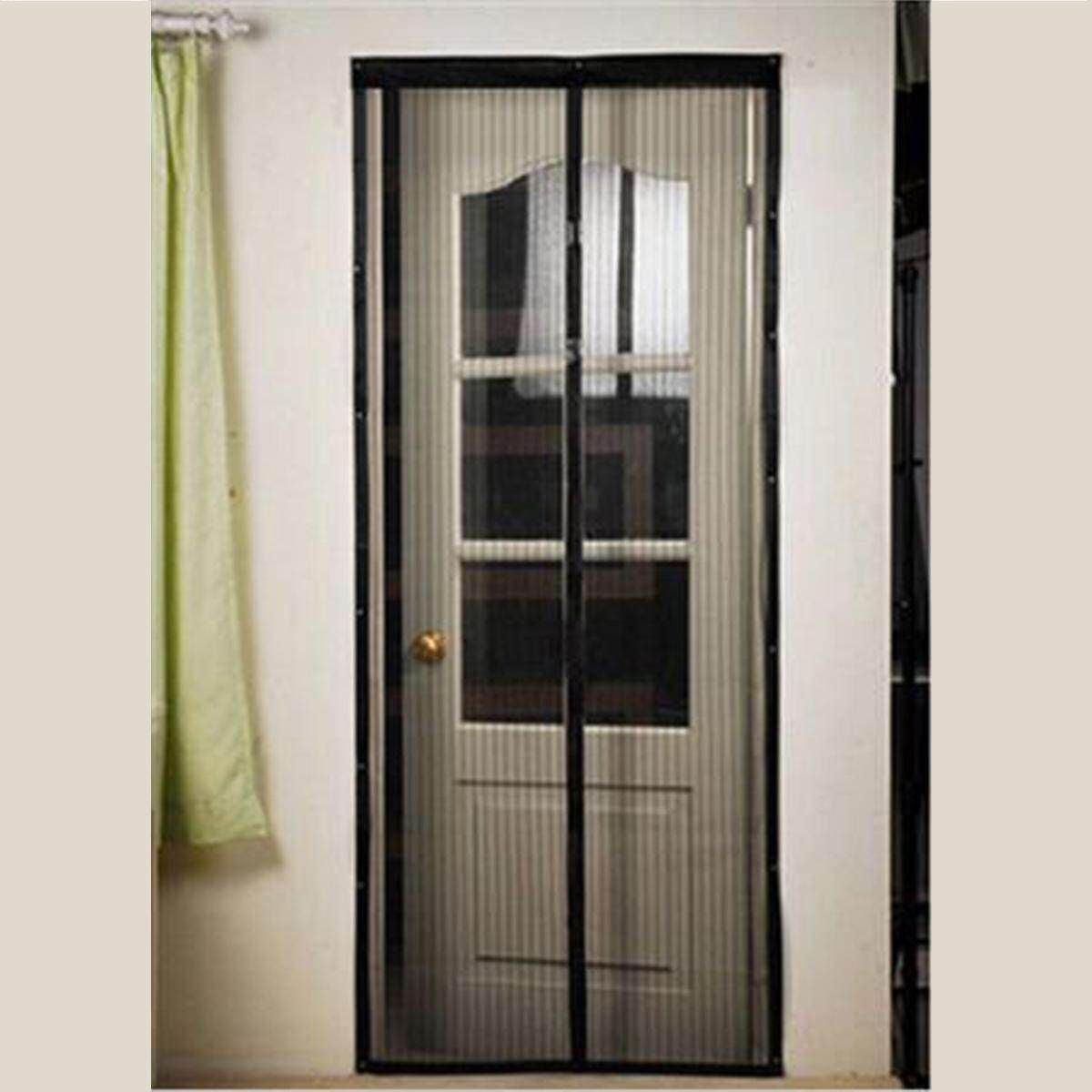 1.9x1m Magic Magnets Mesh Net Hands Free Anti Mosquito Screen Bug Door Curtain Black