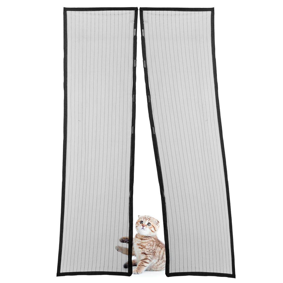 1.9x1m Magic Magnets Mesh Net Hands Free Anti Mosquito Screen Bug Door Curtain Black