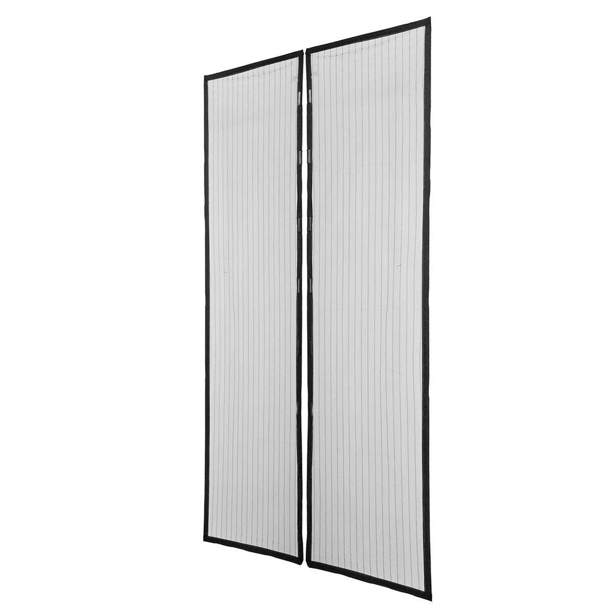 1.9x1m Magic Magnets Mesh Net Hands Free Anti Mosquito Screen Bug Door Curtain Black
