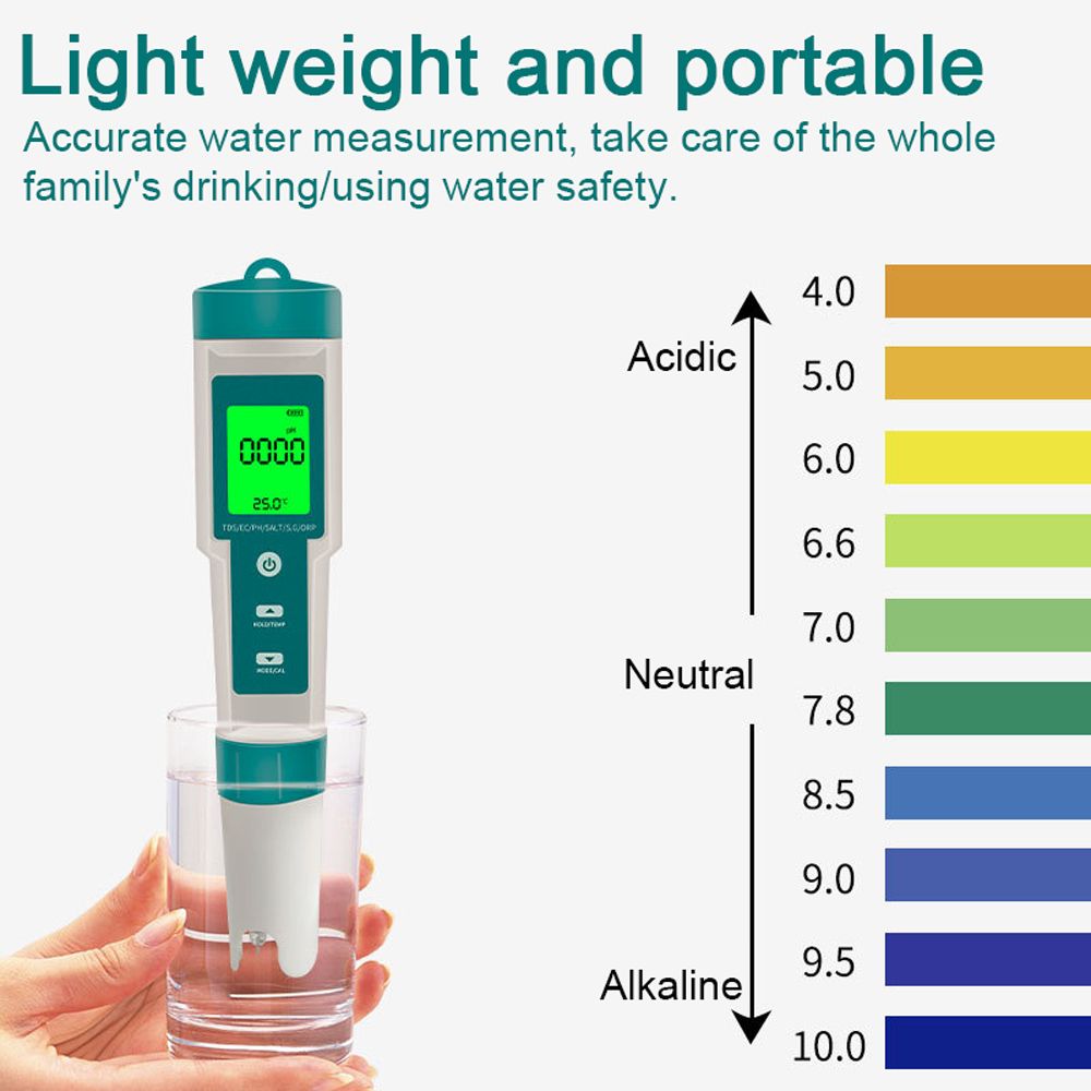 Multifunctional Digital 7 In 1 Water Quality Tester