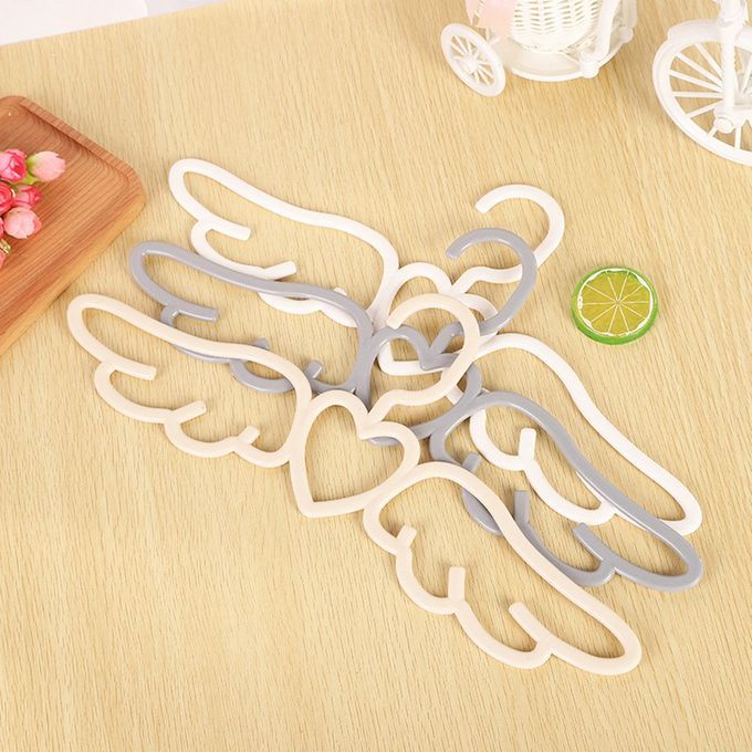 Household  Lothes Ra K Adult Multifun Tional Love Wings Hanger Beautiful An   Lothes Plasti  Hanger-white