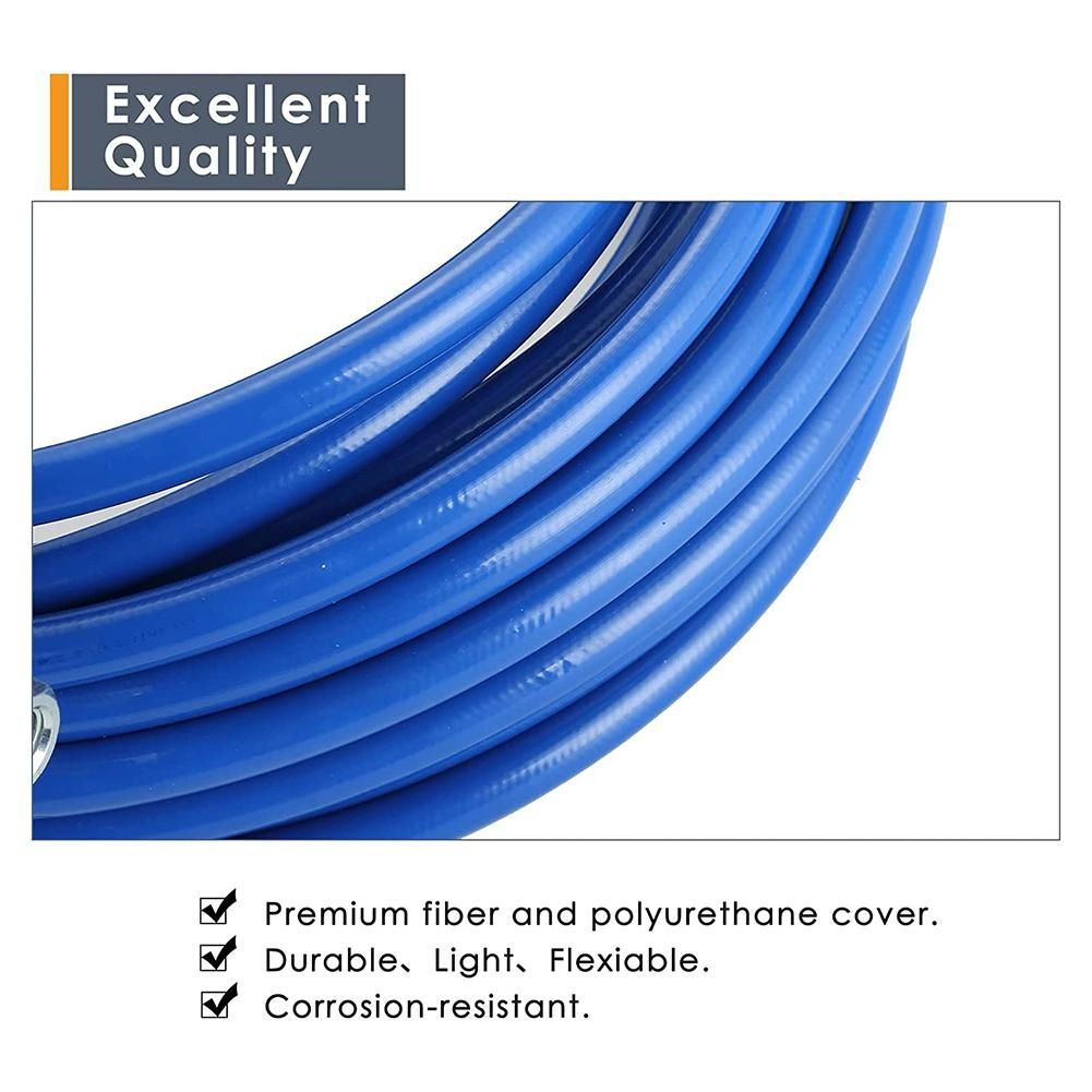 14Inch Airless Paint Spray Hose High Pressure Universal Paint Sprayer Flexible Fiber Tube 3300 25FT Blue