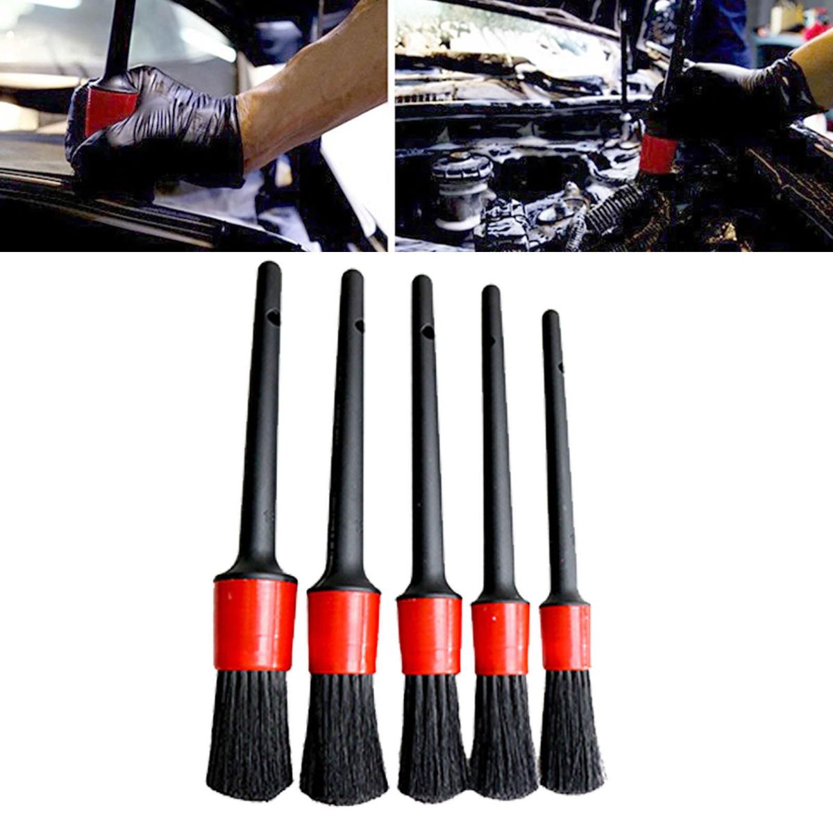 Car Interior Detailing Brush Set 5 Different Brush 5Pcs