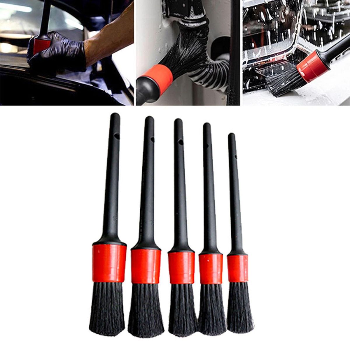 Car Interior Detailing Brush Set 5 Different Brush 5Pcs