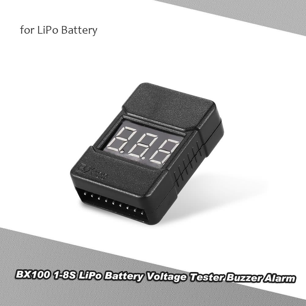 BX100 1-8S LiPo Battery Voltage Tester Low Voltage Buzzer