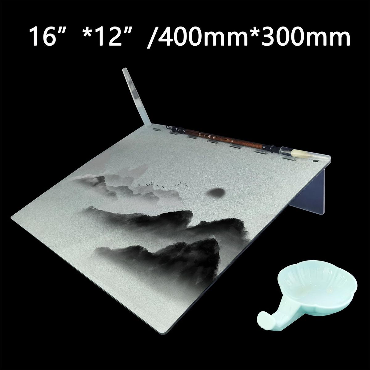Reusable Water Drawing Board Buddha Writing Painting for Meditation Release Pressure Relaxation with Water   Brush & Stand Artist Supplies Board Reusable and Repeatable Gifts for Women or Men Kids 40x30cm/16x12in