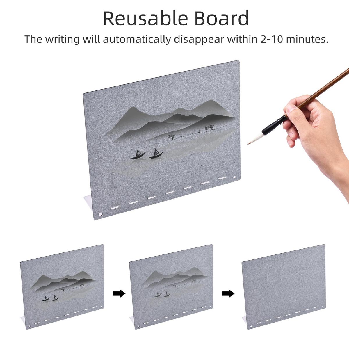 Reusable Water Drawing Board Buddha Writing Painting for Meditation Release Pressure Relaxation with Water   Brush & Stand Artist Supplies Board Reusable and Repeatable Gifts for Women or Men Kids 40x30cm/16x12in