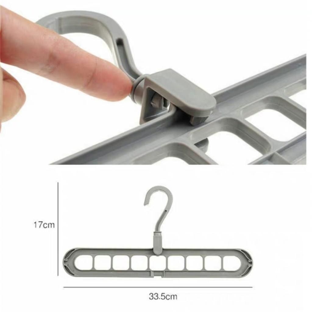 9 Hole Closet Clothes Magic Hangers Organizer Space Saving Gray Gray