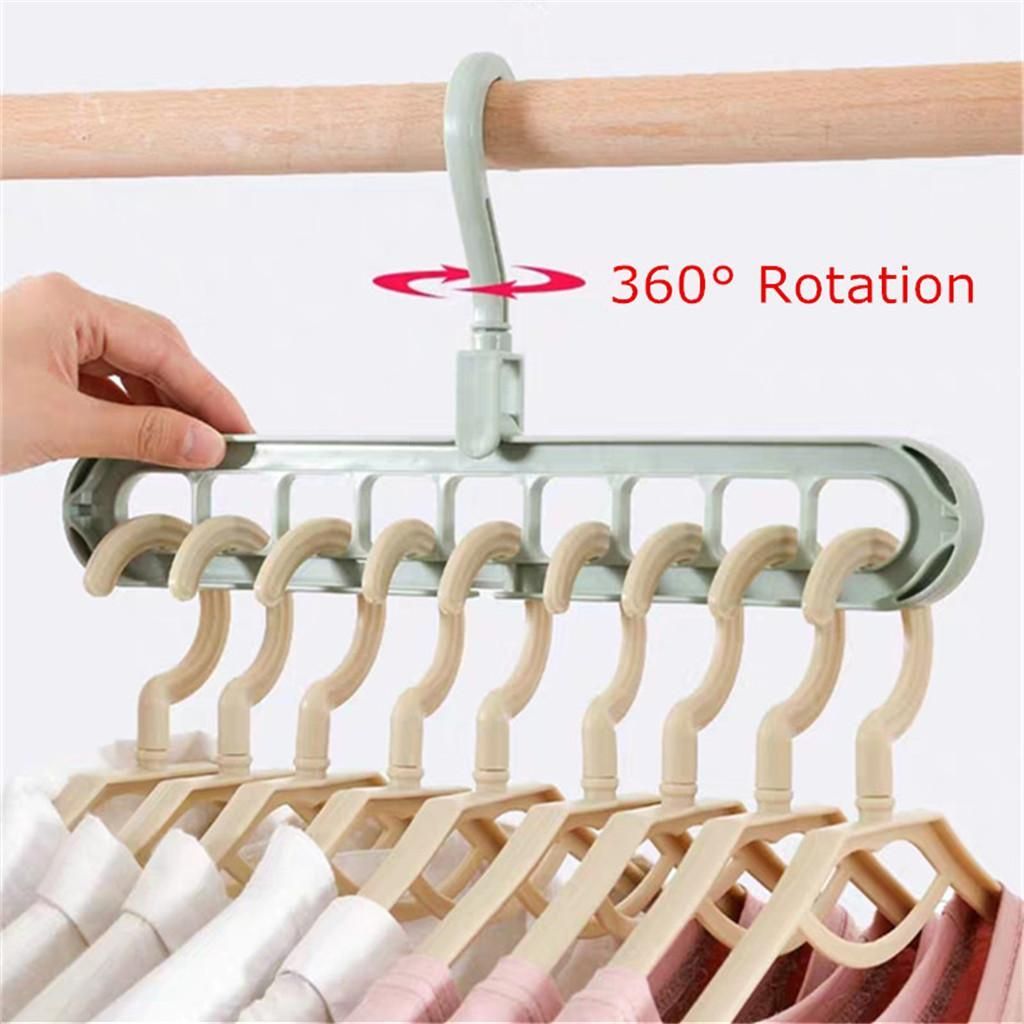 9 Hole Closet Clothes Magic Hangers Organizer Space Saving Gray Gray
