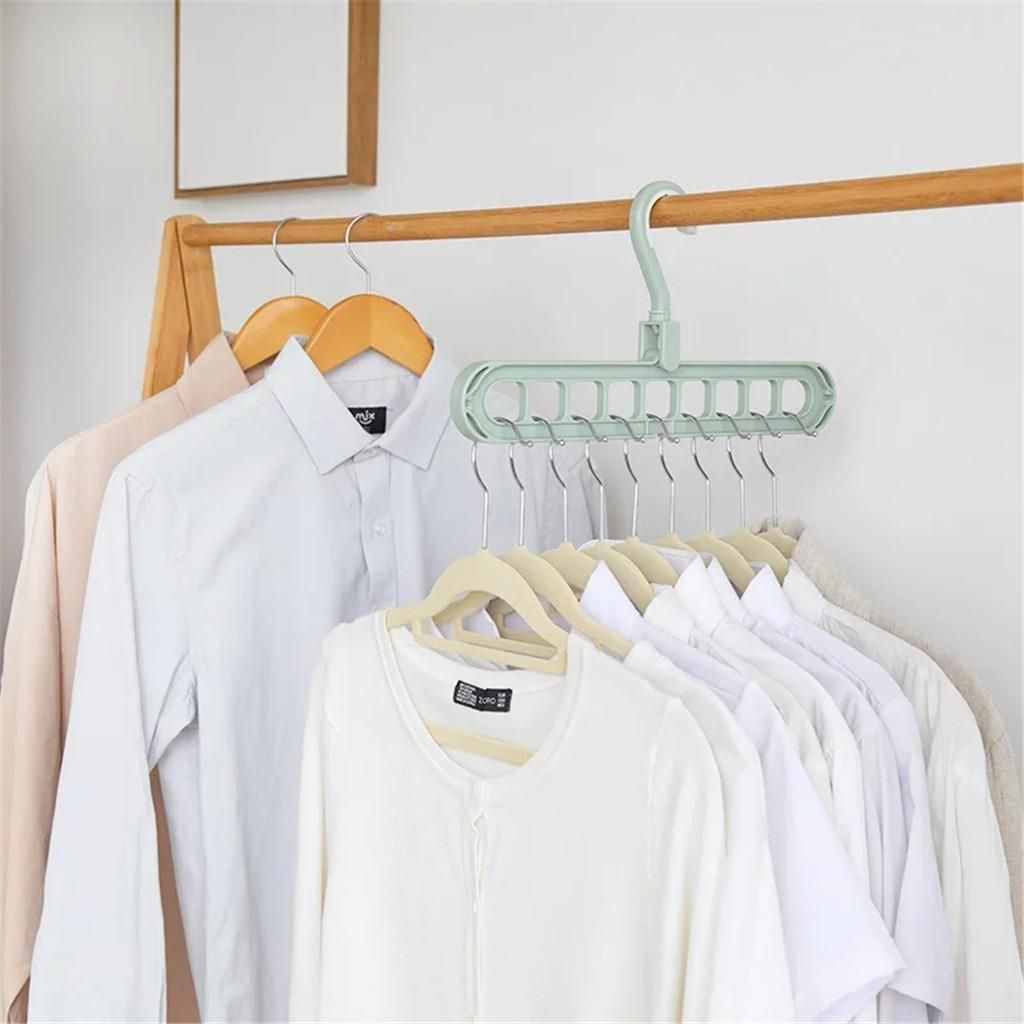 9 Hole Closet Clothes Magic Hangers Organizer Space Saving Gray Gray