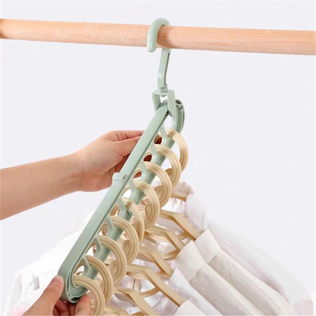 9 Hole Closet Clothes Magic Hangers Organizer Space Saving Gray Gray