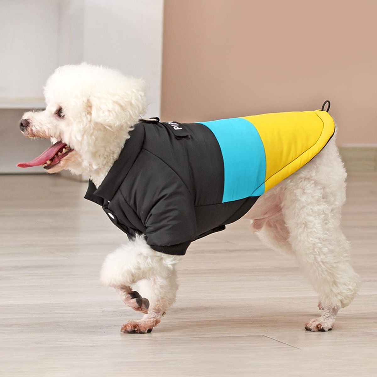 Pet Cotton Coat Dog Two-legged Thermal Coat Clothes Yellow
