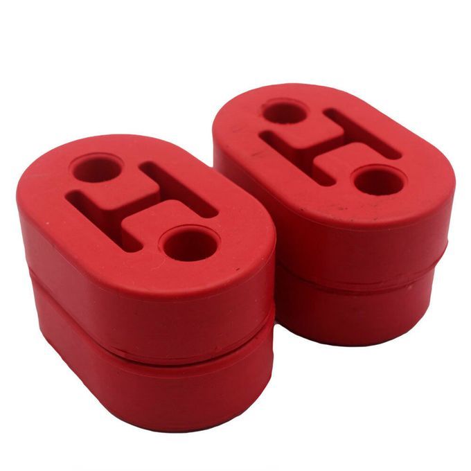 4pcs 12mm 2 Holes Performance Exhaust Hanger Single Red Heavy Duty
