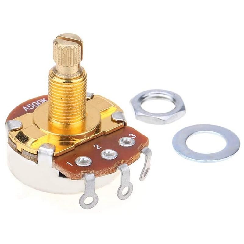 Shaft Full Metric Sized Control Pots A500K Audio Taper Potentiometers Pot for Electric Guitar Bass  4