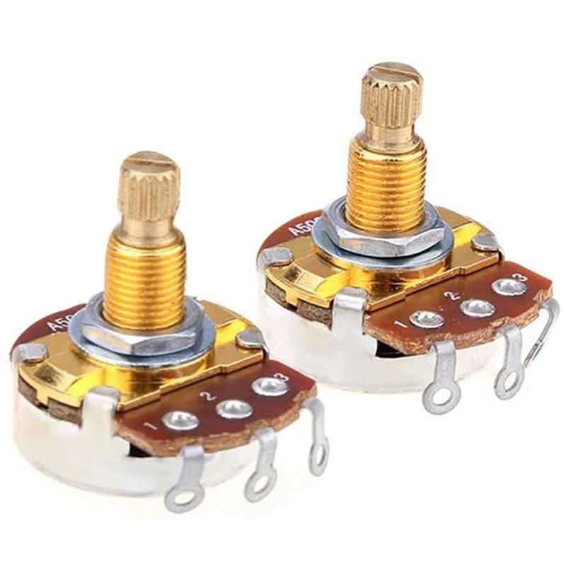 Shaft Full Metric Sized Control Pots A500K Audio Taper Potentiometers Pot for Electric Guitar Bass  4