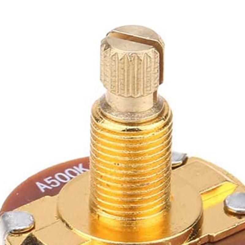 Shaft Full Metric Sized Control Pots A500K Audio Taper Potentiometers Pot for Electric Guitar Bass  4