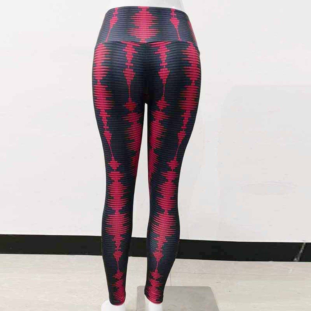 Red And Black Digital Printing Hip High Waist Leggings
