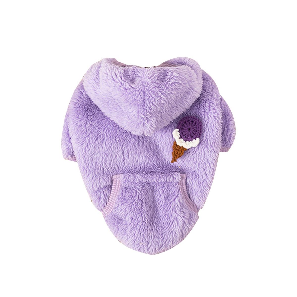 Dog Jacket Cartoon Ice Cream Decor Pet Dog Jacket Clothes Purple