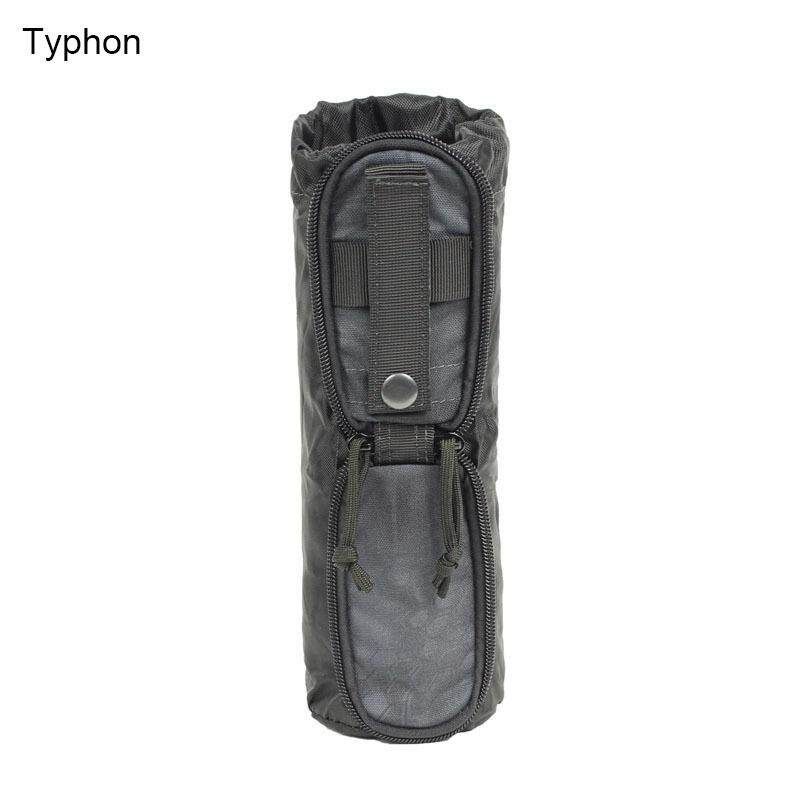 Camping Water Bottle Bag Hunting Accessory Storage Pouch Molle EDC Pack Typhon (Mangwen Police Black)