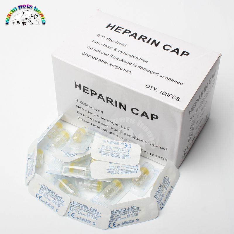 100pcs Heparin Cap IV Cannula Heparin Caps For Pet Animals