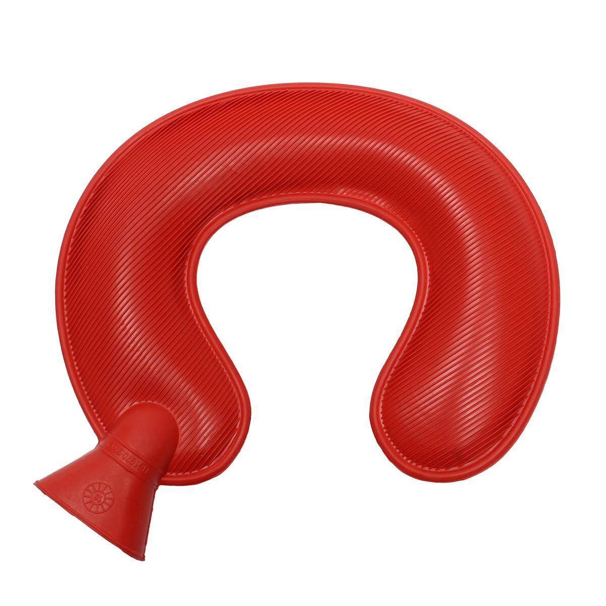 New Speciality Hot Water Bottle RED Rubber Bag Hot Cold Therapy U-Shape Neck