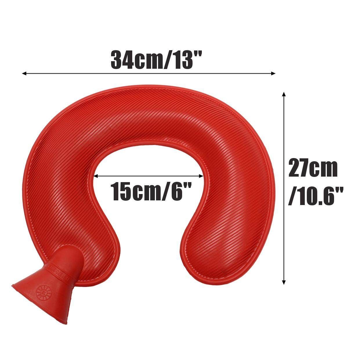 New Speciality Hot Water Bottle RED Rubber Bag Hot Cold Therapy U-Shape Neck