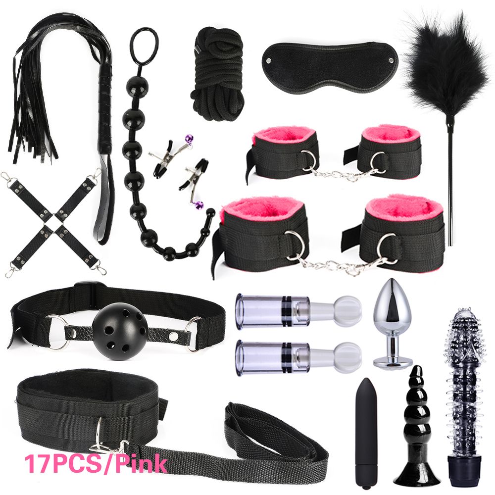 Sex Bondage 17pcs Pack BDSM Restraints Adult Sex Anal Toys