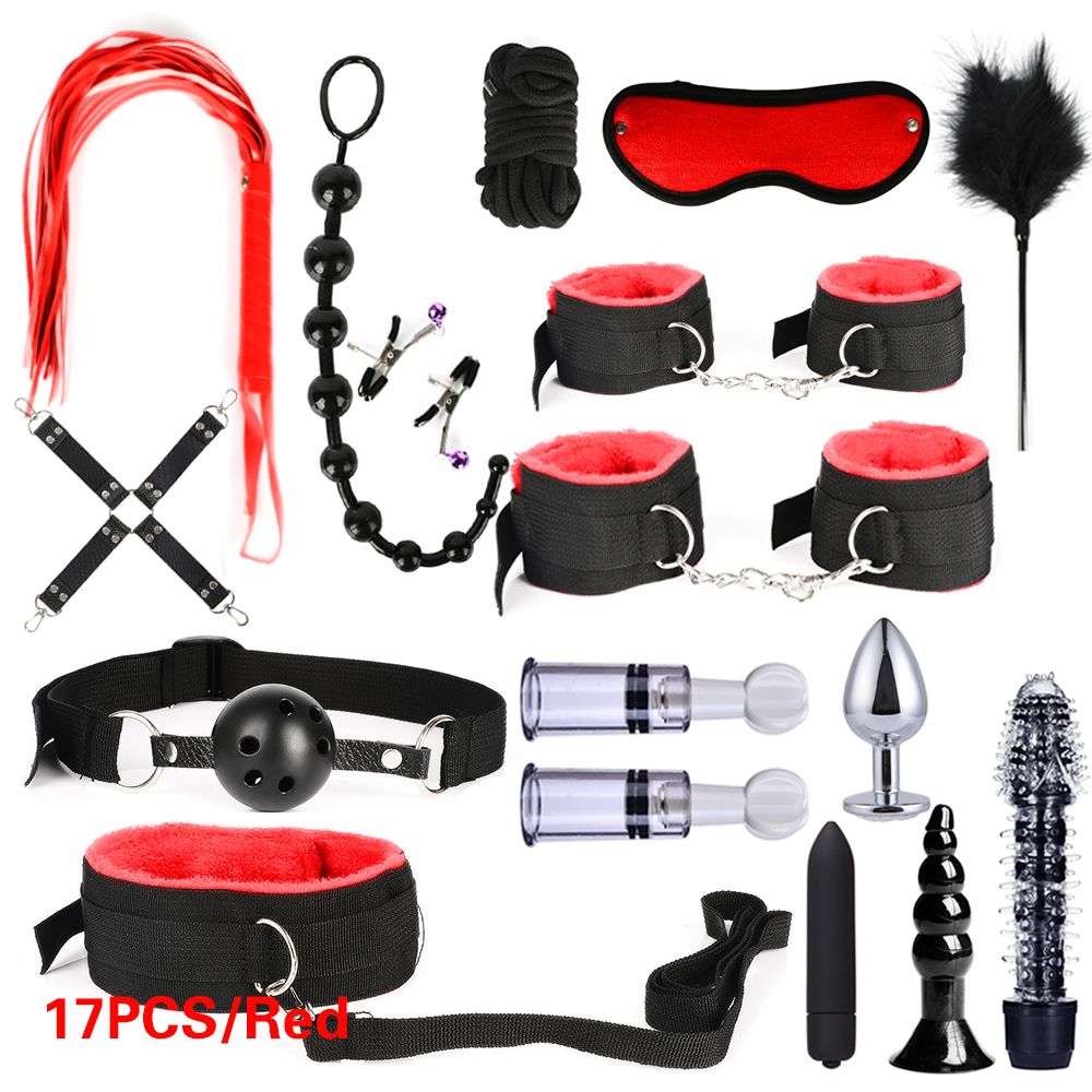 Sex Bondage 17pcs Pack BDSM Restraints Adult Sex Anal Toys
