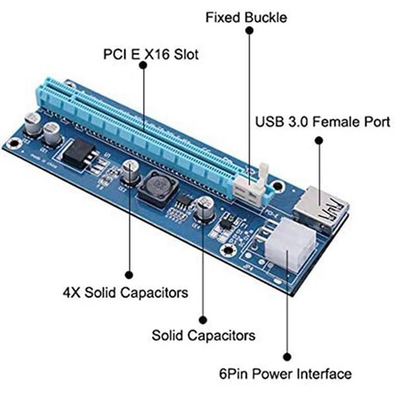 15 Pcs PCI-E Express 1X to 16X Extender Riser Card with