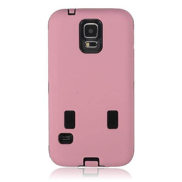 Combo Hybrid Shockproof Hard PC +Silicone Case Cover For Samsung Galaxy S5 I9600 Pink