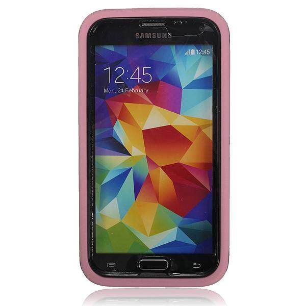 Combo Hybrid Shockproof Hard PC +Silicone Case Cover For Samsung Galaxy S5 I9600 Pink