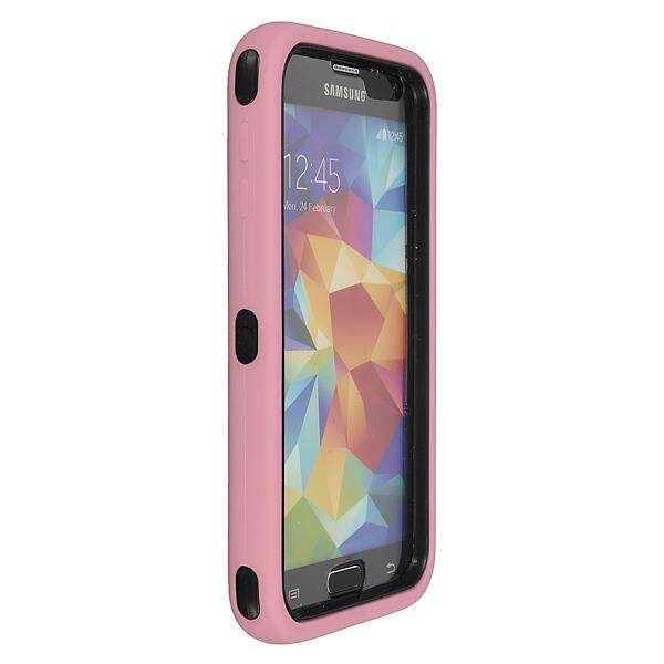 Combo Hybrid Shockproof Hard PC +Silicone Case Cover For Samsung Galaxy S5 I9600 Pink
