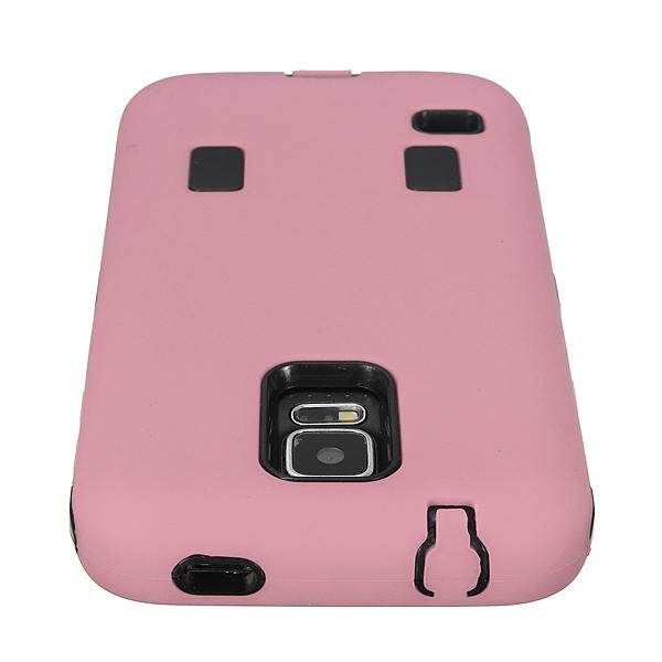 Combo Hybrid Shockproof Hard PC +Silicone Case Cover For Samsung Galaxy S5 I9600 Pink