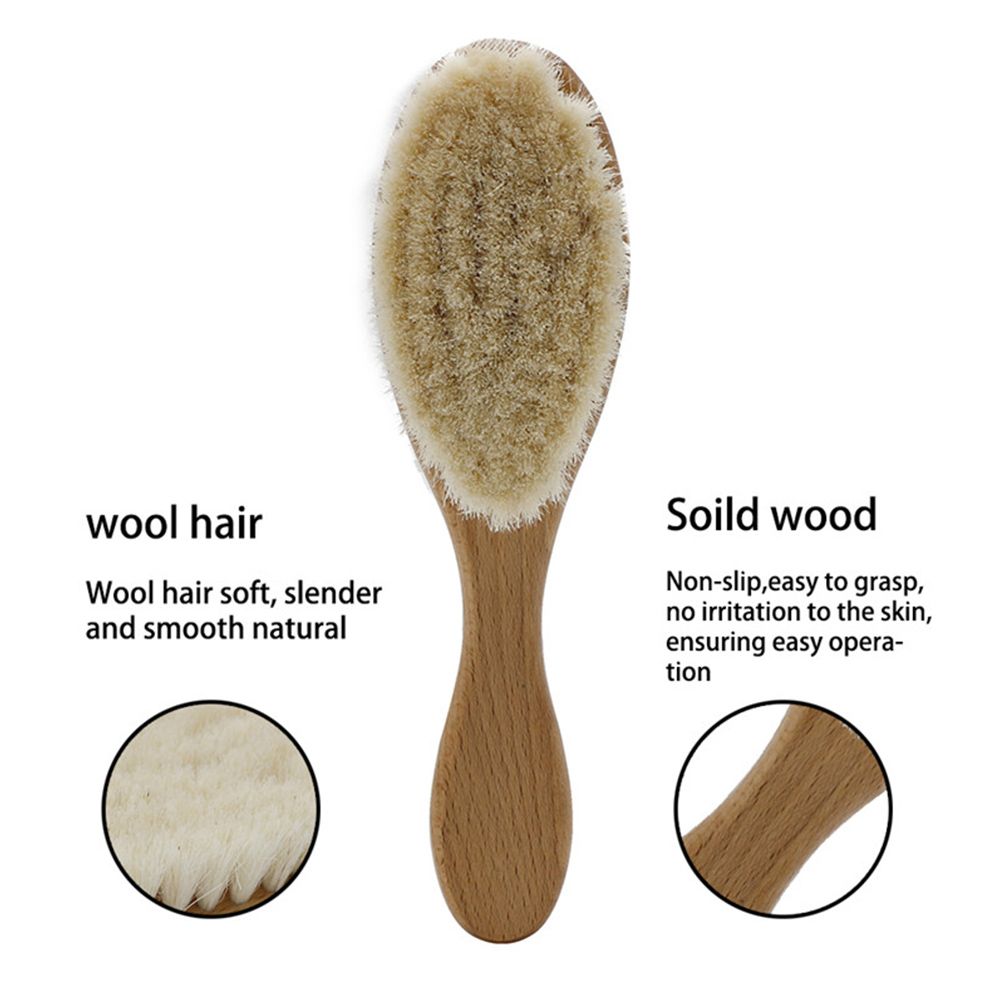 Wooden Baby Hair Brush For Newborns Infant Hair Comb Soft