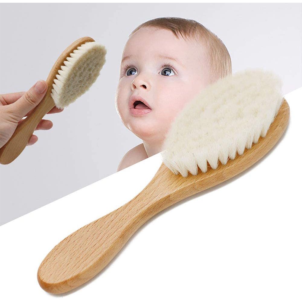 Wooden Baby Hair Brush For Newborns Infant Hair Comb Soft