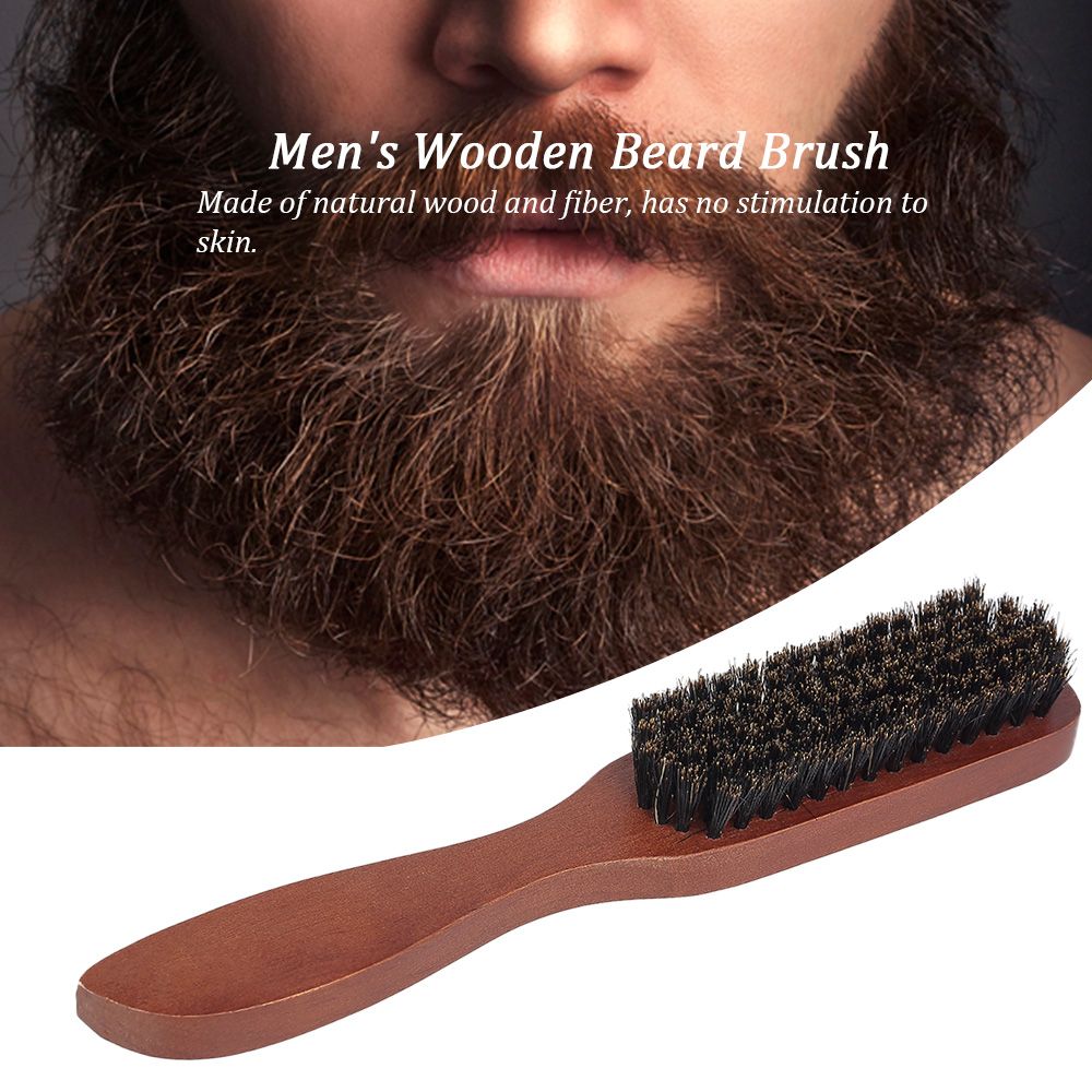 Men's Beard Brush Wooden Mustache Comb Male Shaving Brush
