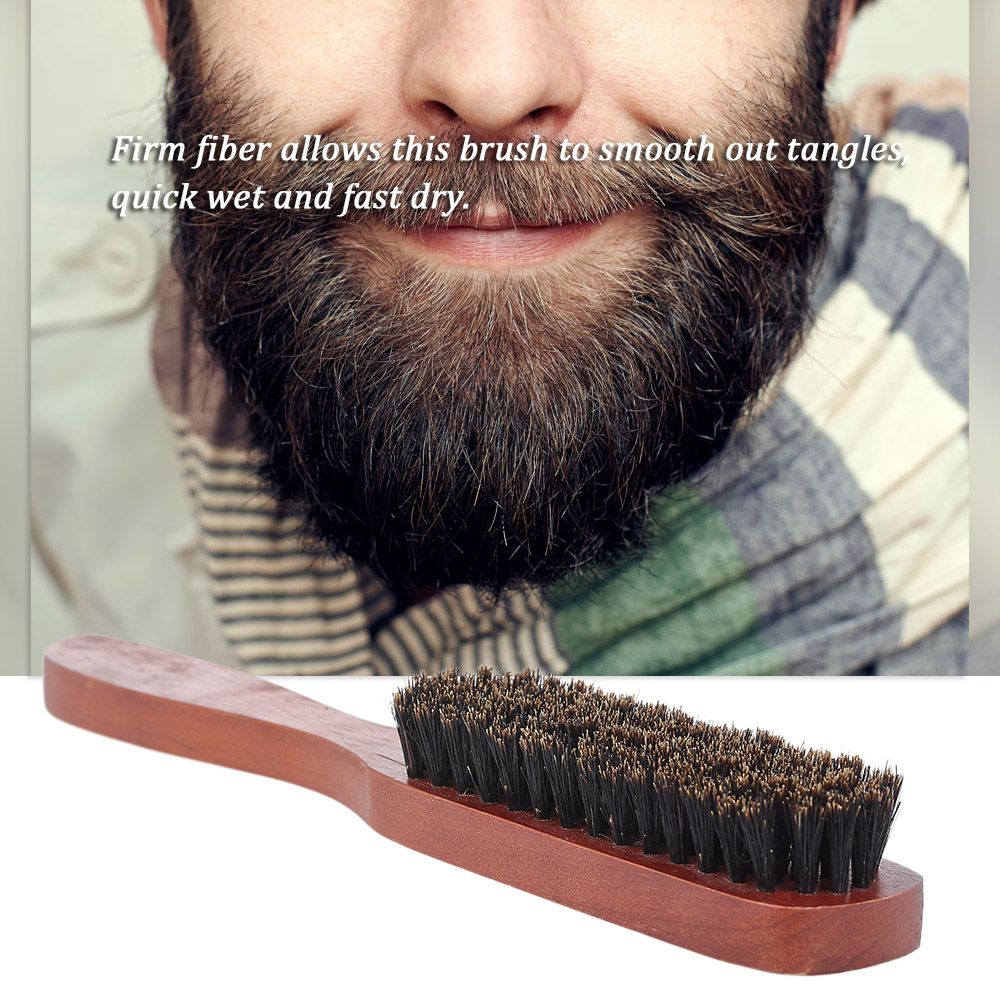 Men's Beard Brush Wooden Mustache Comb Male Shaving Brush