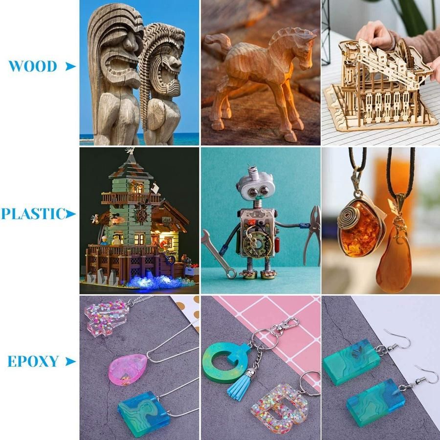 Resin Tools Kit with 1Pcs Pin Vise Hand Drill 10Pcs Drill Bits and 400Pcs Screw Eye Pins for DIY Keychain Pendant Making
