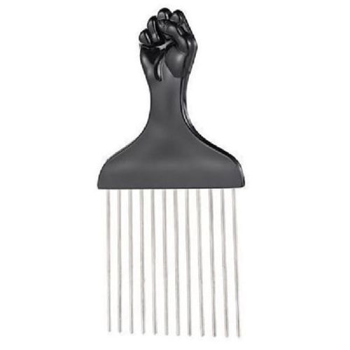 Afro Metal Fist Pick Comb