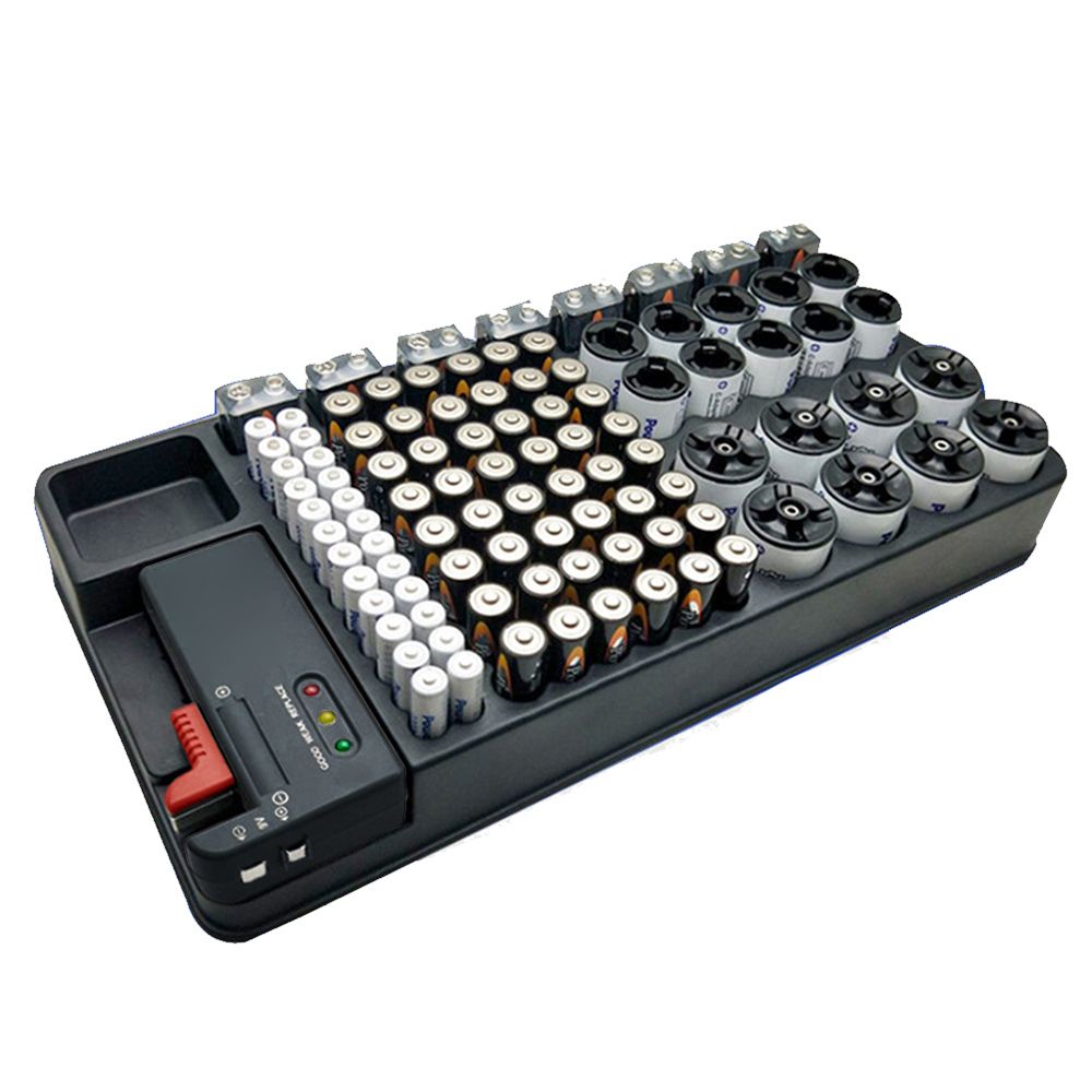 Battery Organizer Storage Case Holder With Battery Power