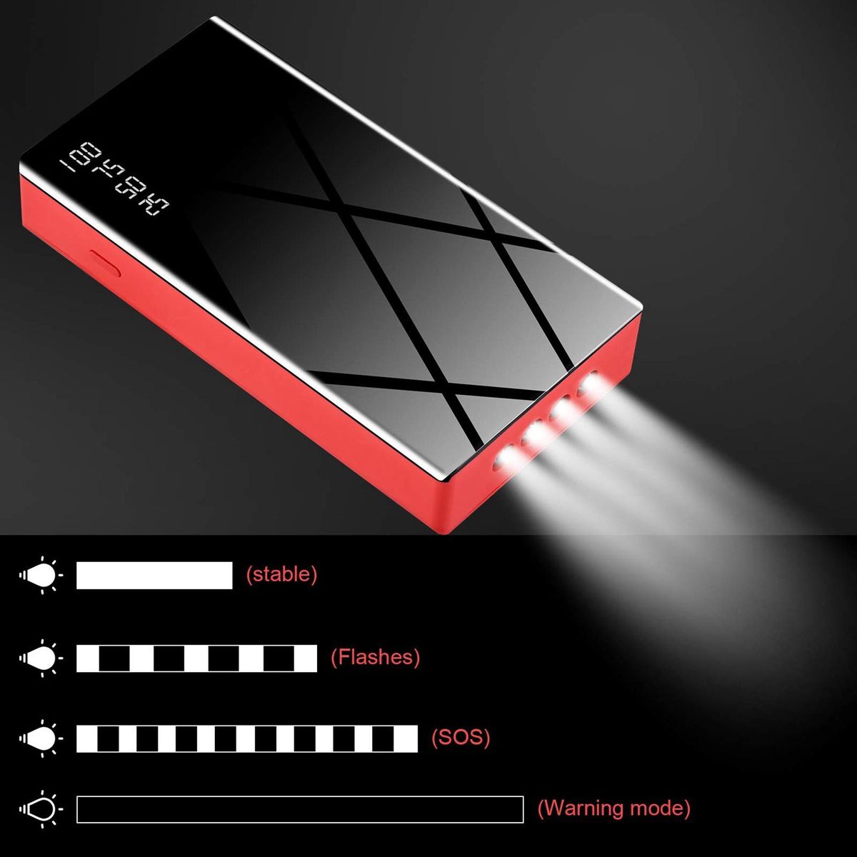 Car Jump Starter, 600A Peak 12V Output Portable Battery