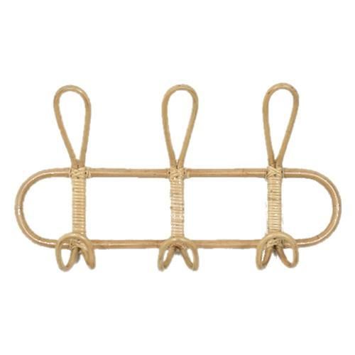 Rattan Wall Hooks Kids Garments Organizer Rack Clothes Hat Hanging Hook Rattan Hanger Kids Room Decor Hanger