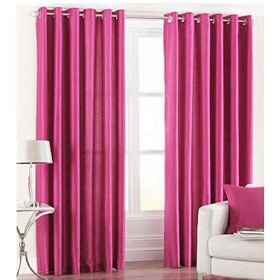 7.5ft By 7.5ft Curtains - 2 In 1 Set - Dark Pink