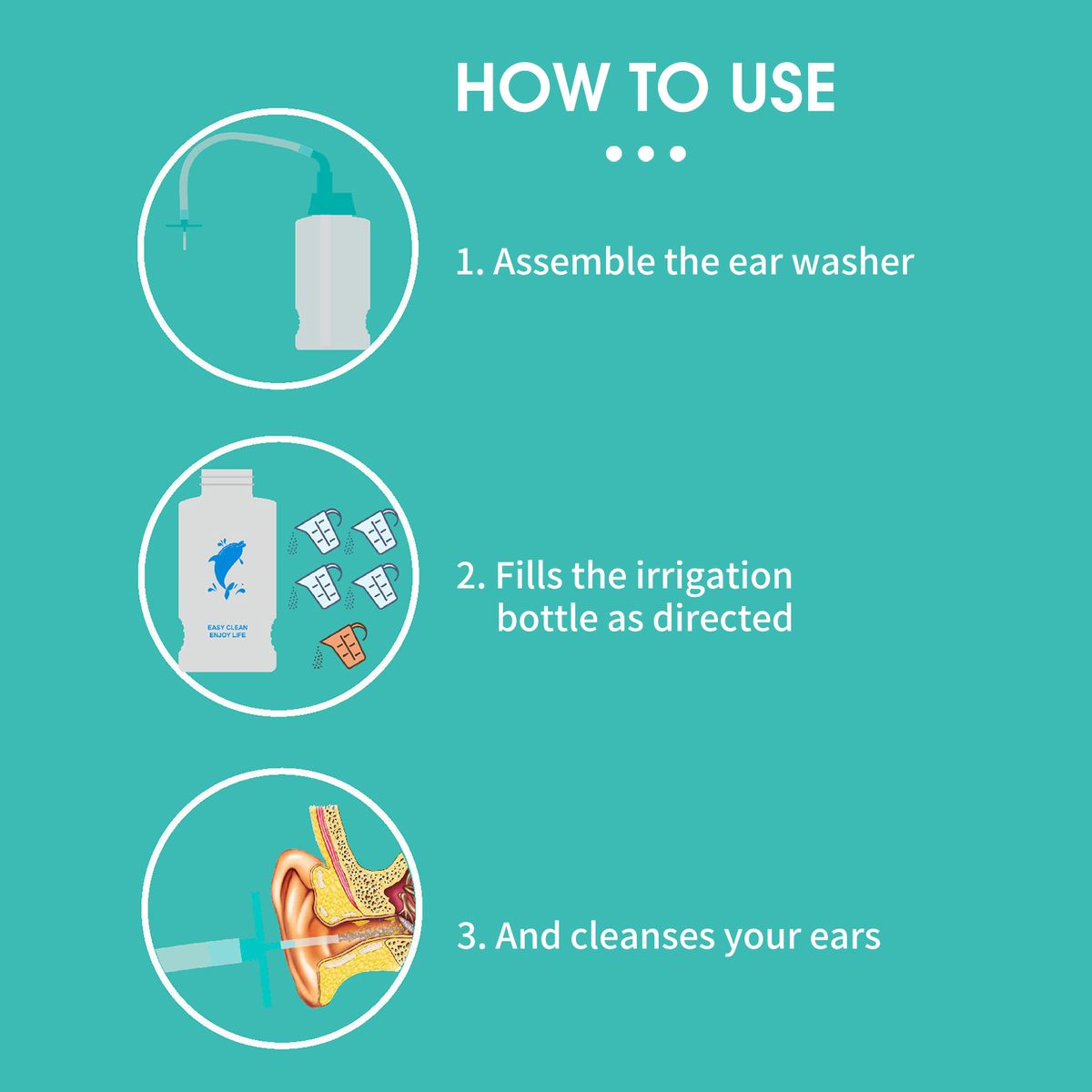 Ear Washer Bottle With Storage Box Flexible Tip Ear Cleaning