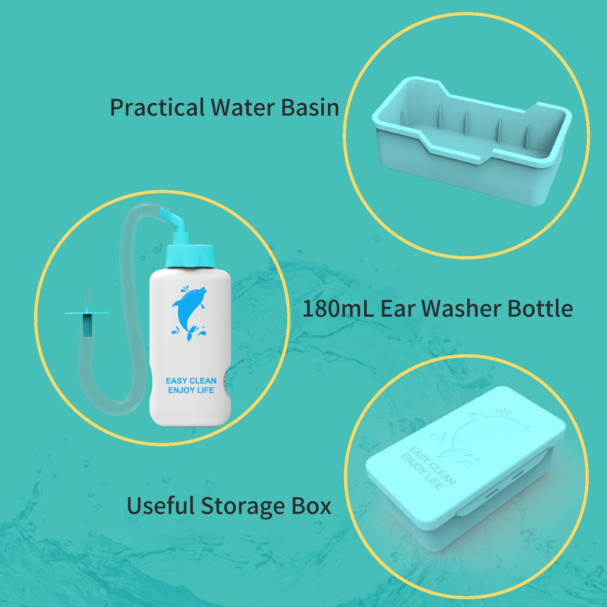 Ear Washer Bottle With Storage Box Flexible Tip Ear Cleaning