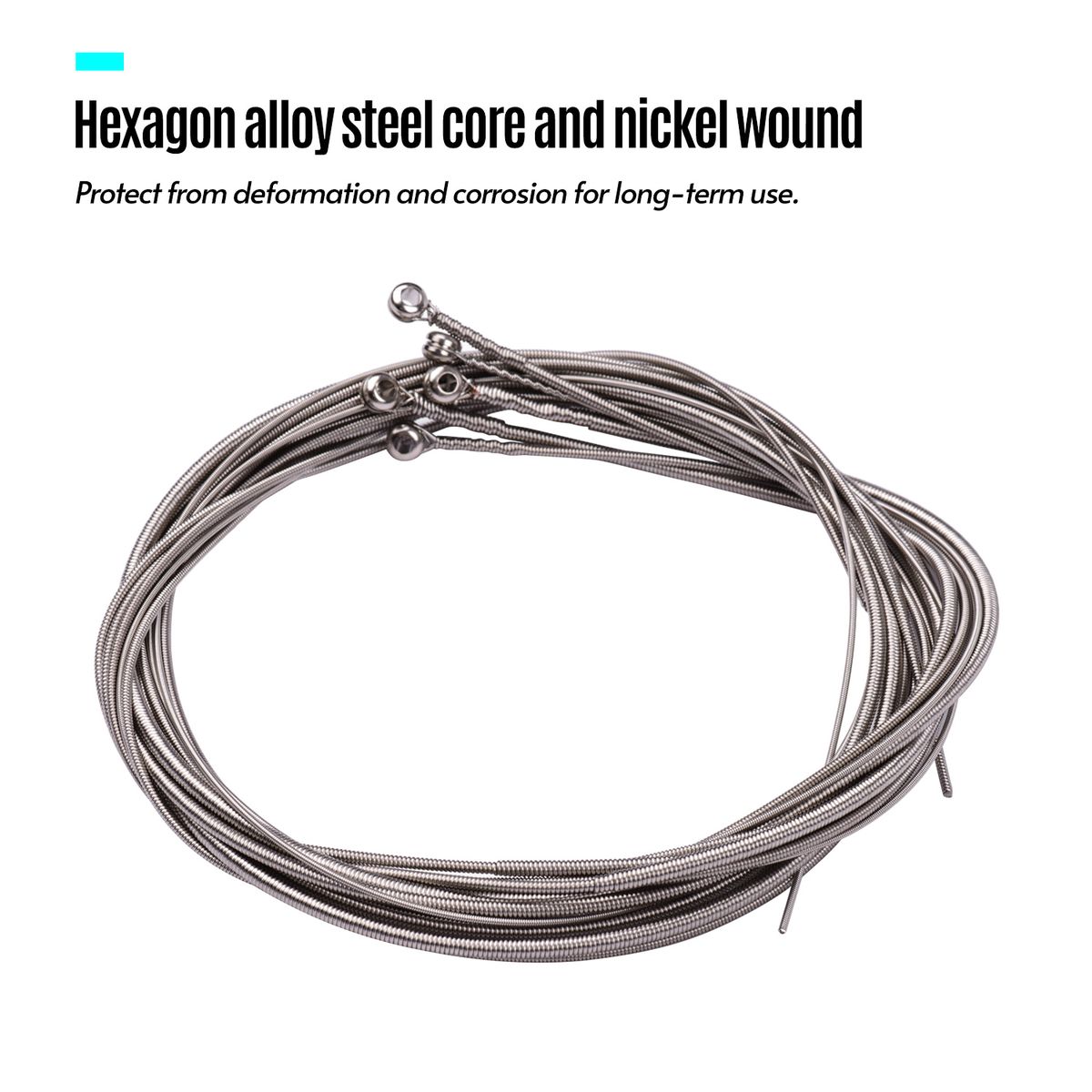 Electric Bass Guitar Strings Hexagon Alloy Wire Nickel
