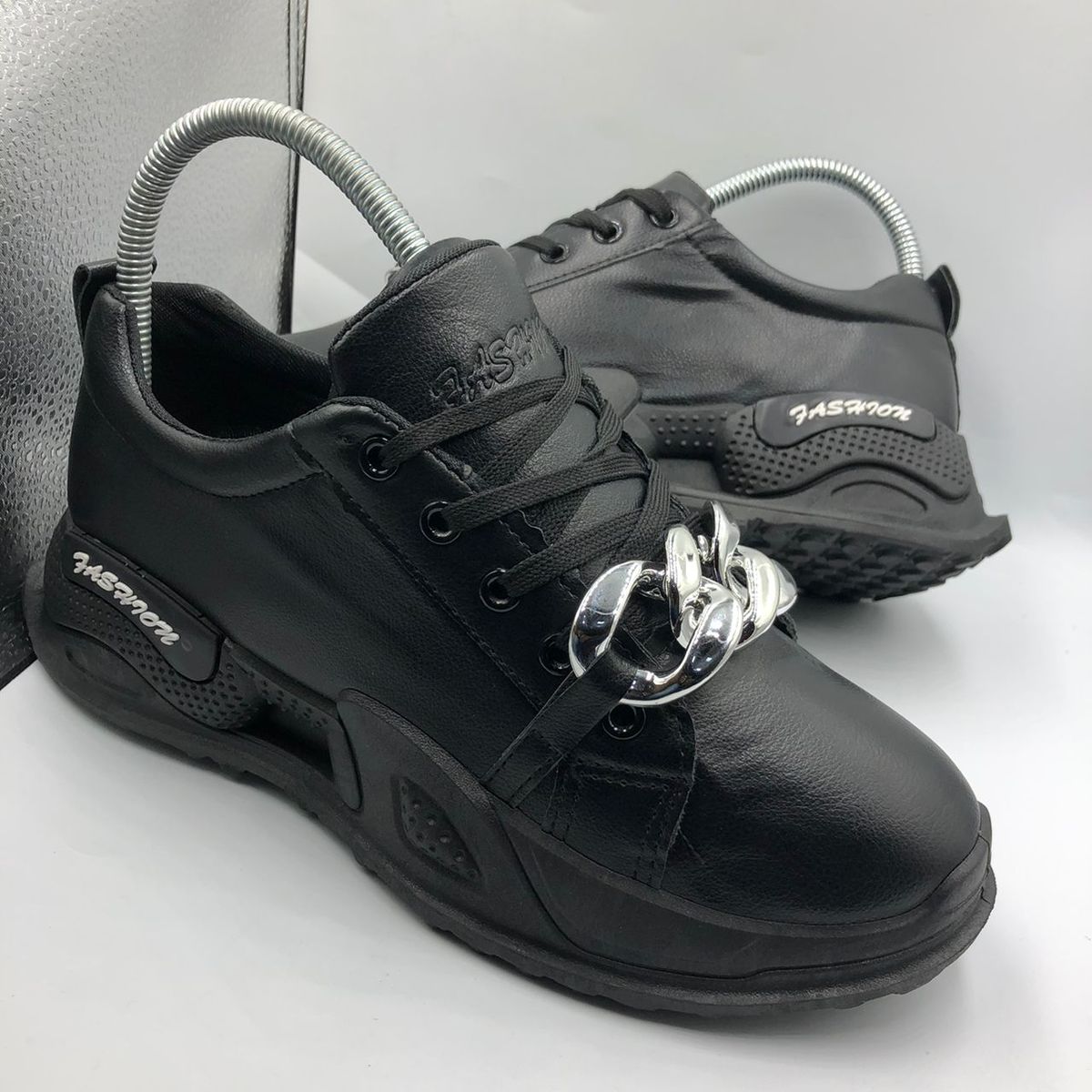 Trendy Unisex Black Lace Up Sport Canvas