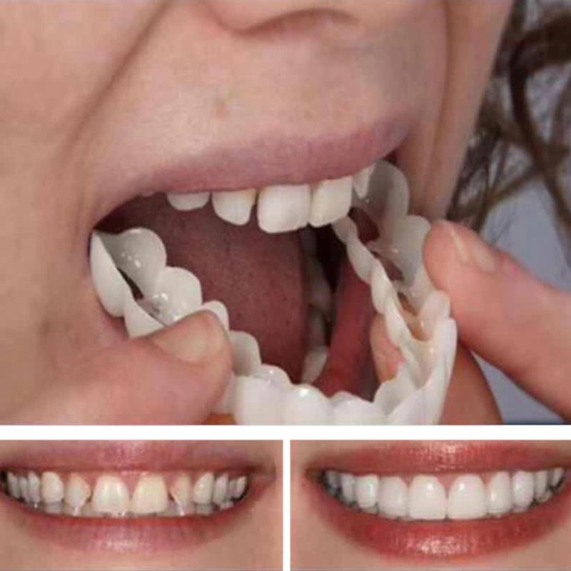 3pcs Whitening Fake Tooth Cover Comfort Fit Snap On Beauty