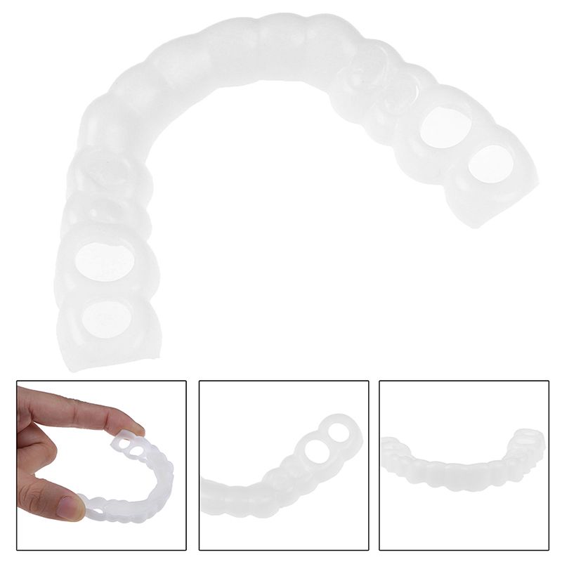 3pcs Whitening Fake Tooth Cover Comfort Fit Snap On Beauty